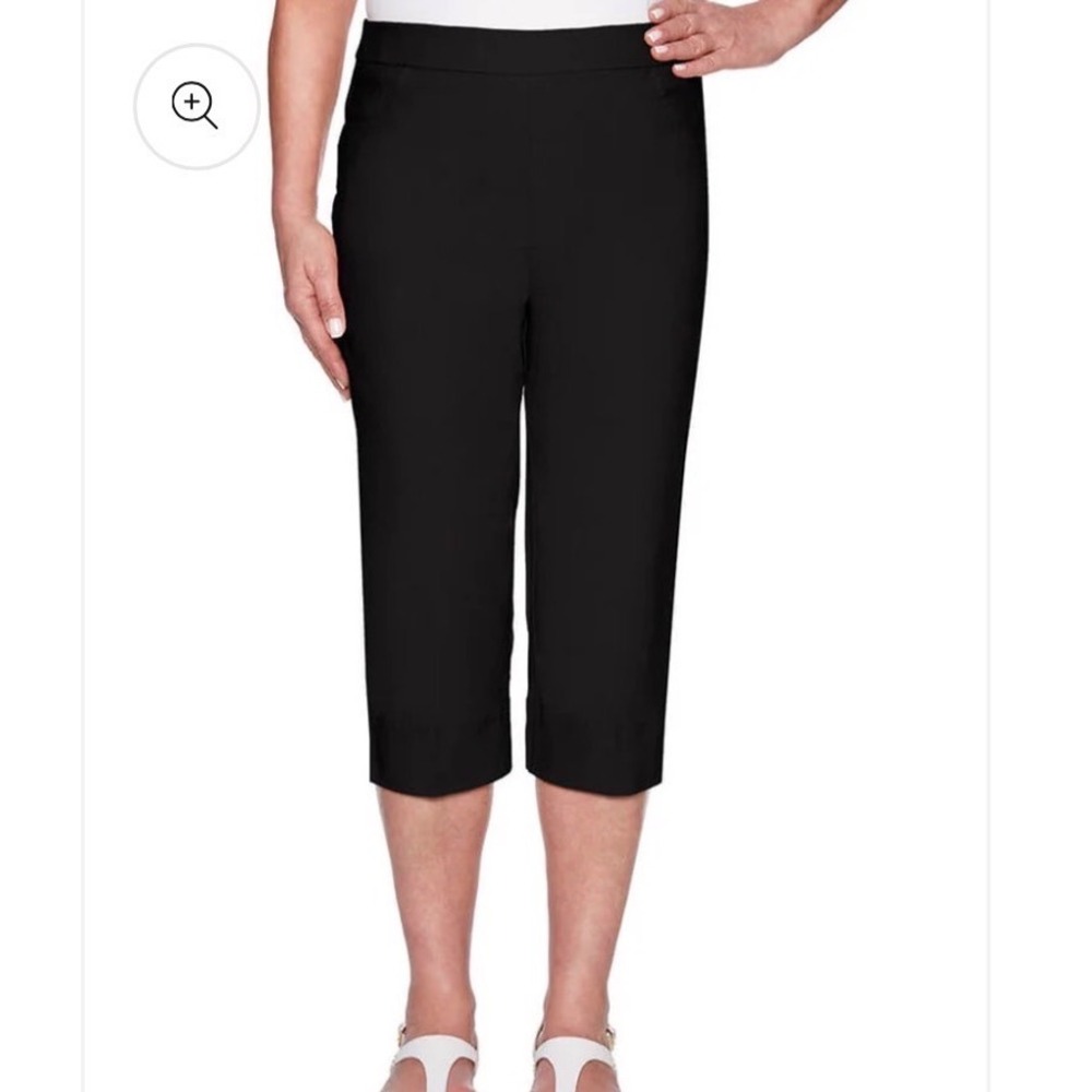 NEW Alfred Dunner Capri‎ 12P Black NWT Allure Tummy Control Stretch 01718 S4